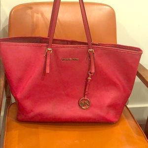 Red Leather bucket bag